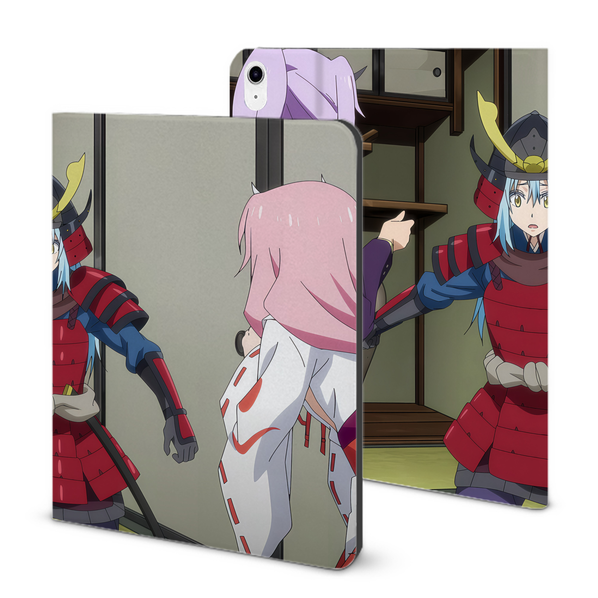 （画像用） 転スラ Regarding Reincarnated to Slime IPad ケース ブック型 PUレザー TPU 耐衝撃 軽量 薄型 ペン収納なし 全面保護 IPad 各モデル対応